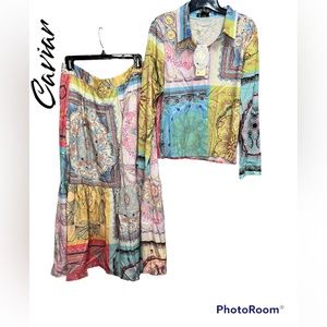 BNWT Terno Longsleeve Blouse with Skirt